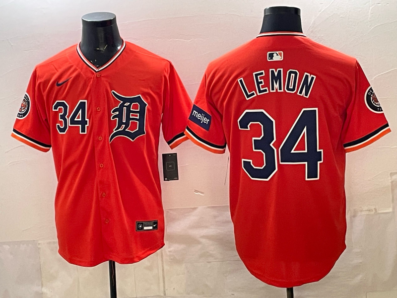 Men Detroit Tigers #34 Lemon orange Game Nike MLB Jersey 2026032005->->MLB Jersey